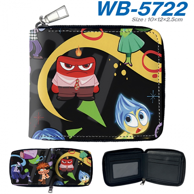 Inside Out Anime color short full zip folding wallet 10x12x2.5cm WB-5722