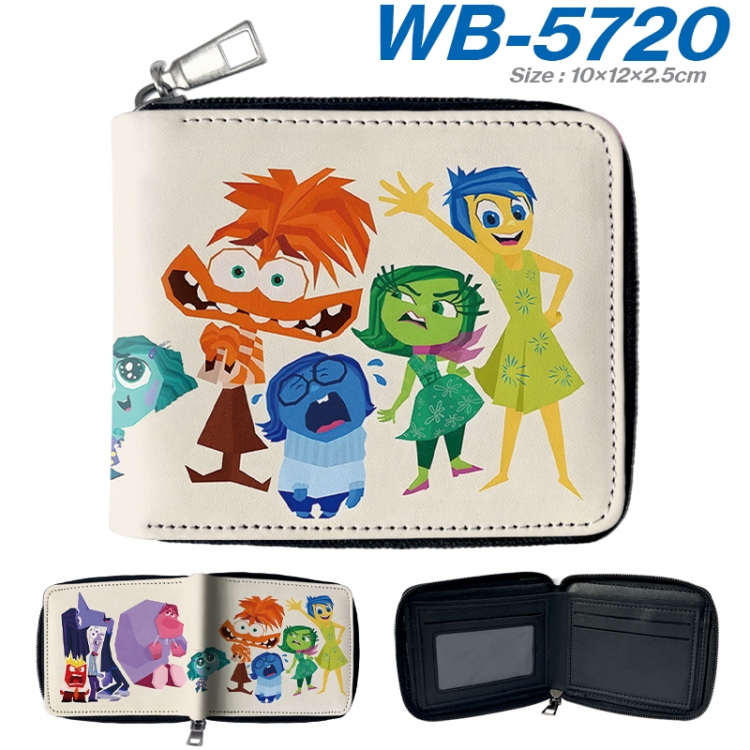 Inside Out Anime color short full zip folding wallet 10x12x2.5cm WB-5720