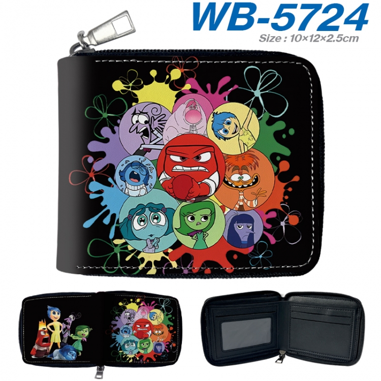 Inside Out Anime color short full zip folding wallet 10x12x2.5cm WB-5724