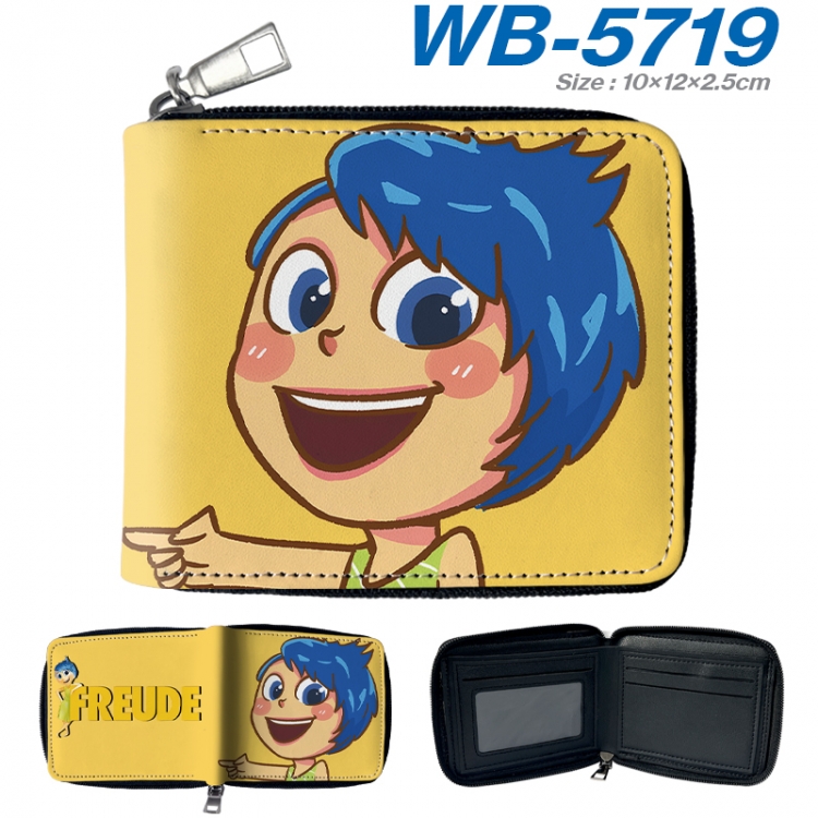 Inside Out Anime color short full zip folding wallet 10x12x2.5cm WB-5719