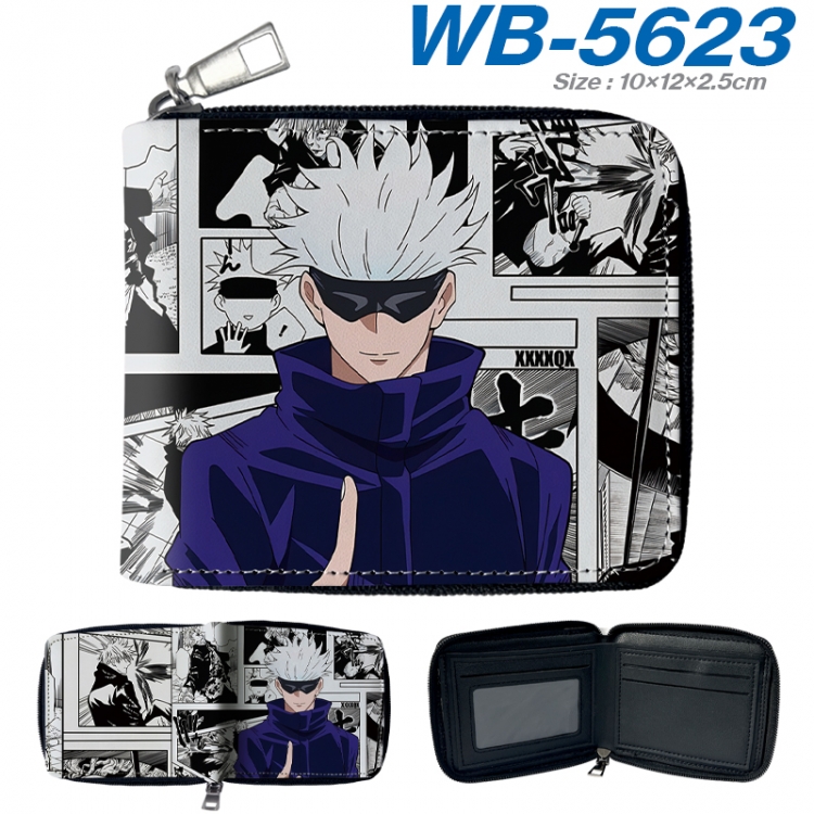 Jujutsu Kaisen Anime color short full zip folding wallet 10x12x2.5cm WB-5623