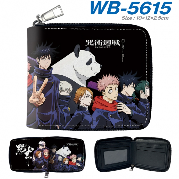 Jujutsu Kaisen Anime color short full zip folding wallet 10x12x2.5cm  WB-5615