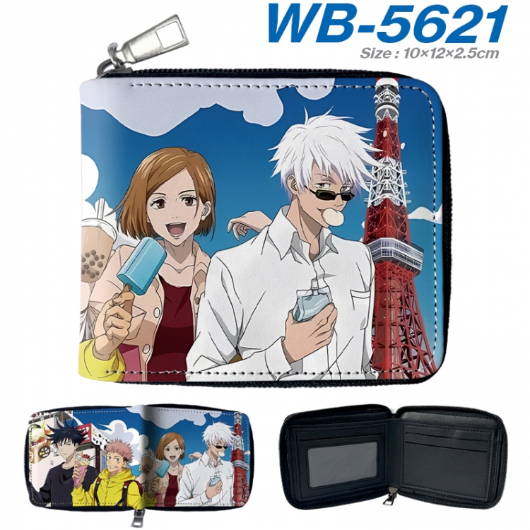 Jujutsu Kaisen Anime color short full zip folding wallet 10x12x2.5cm  WB-5621