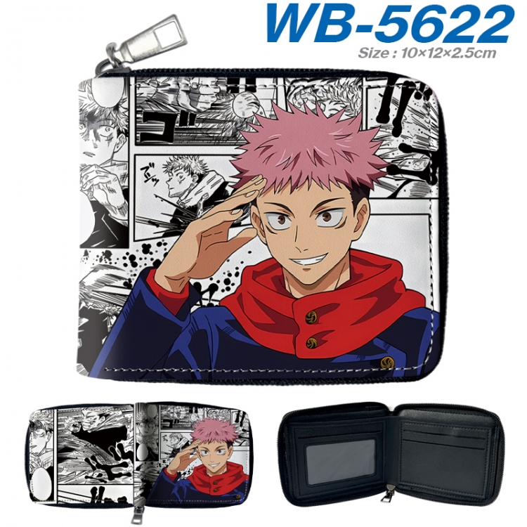 Jujutsu Kaisen Anime color short full zip folding wallet 10x12x2.5cm WB-5622