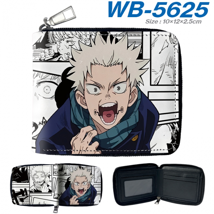 Jujutsu Kaisen Anime color short full zip folding wallet 10x12x2.5cm WB-5625