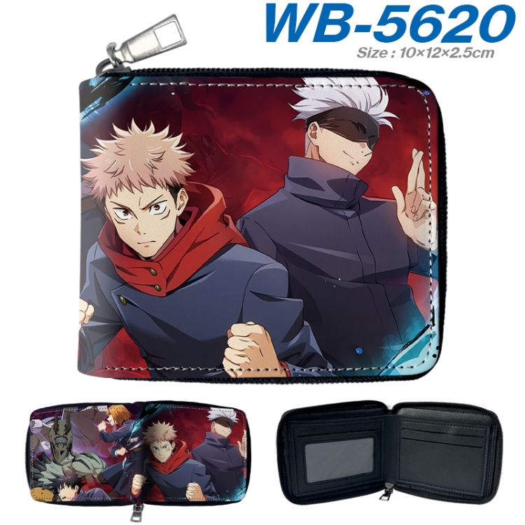 Jujutsu Kaisen Anime color short full zip folding wallet 10x12x2.5cm WB-5620