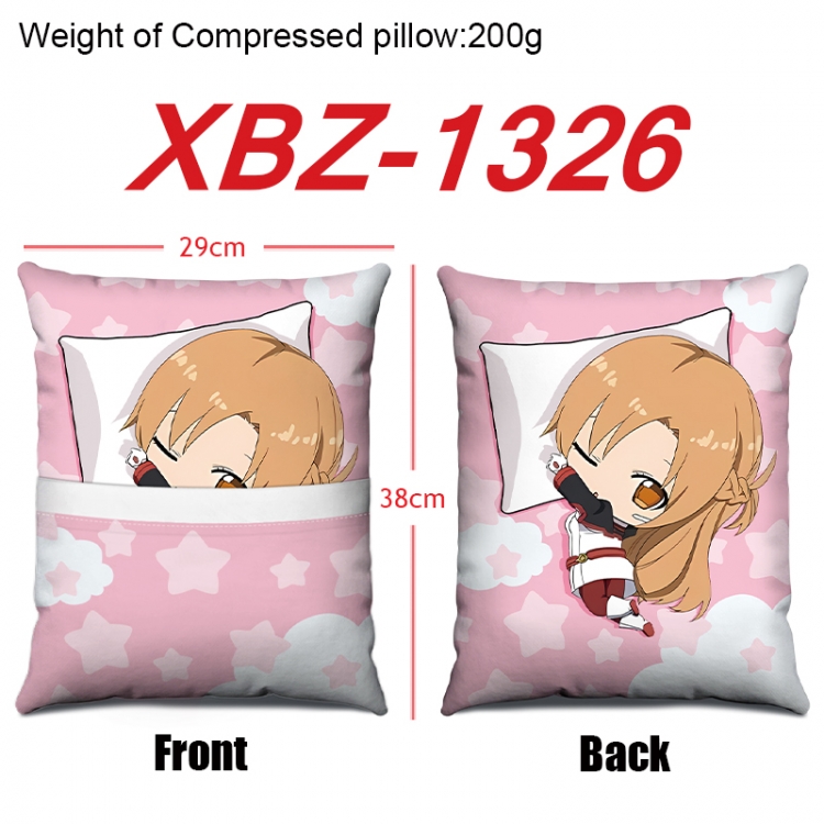 Sword Art Online Anime Square Crystal Velvet Pillow 29X38cm  XBZ-1326