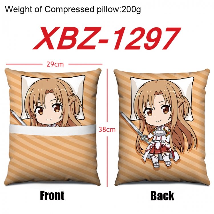 Sword Art Online Anime Square Crystal Velvet Pillow 29X38cm  XBZ-1297