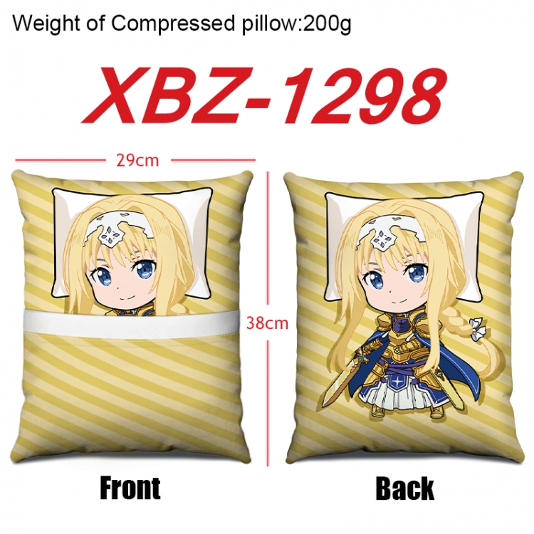 Sword Art Online Anime Square Crystal Velvet Pillow 29X38cm XBZ-1298