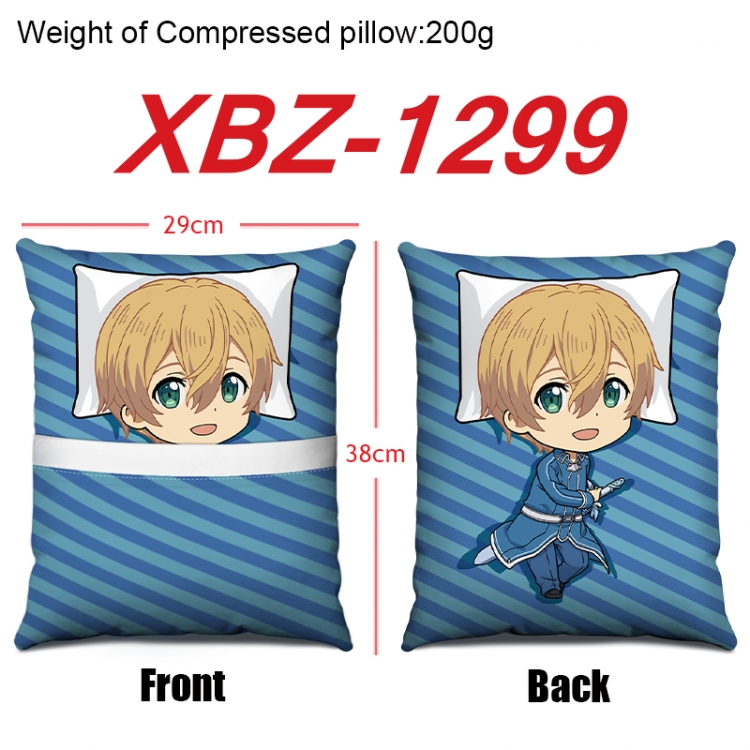 Sword Art Online Anime Square Crystal Velvet Pillow 29X38cm XBZ-1299