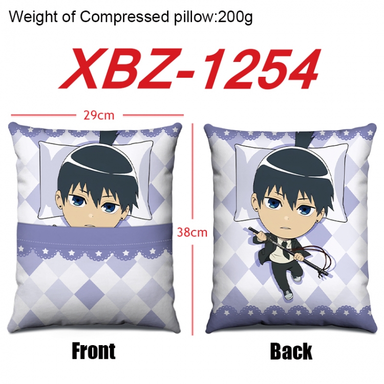 Chainsaw man Anime Square Crystal Velvet Pillow 29X38cm XBZ-1254