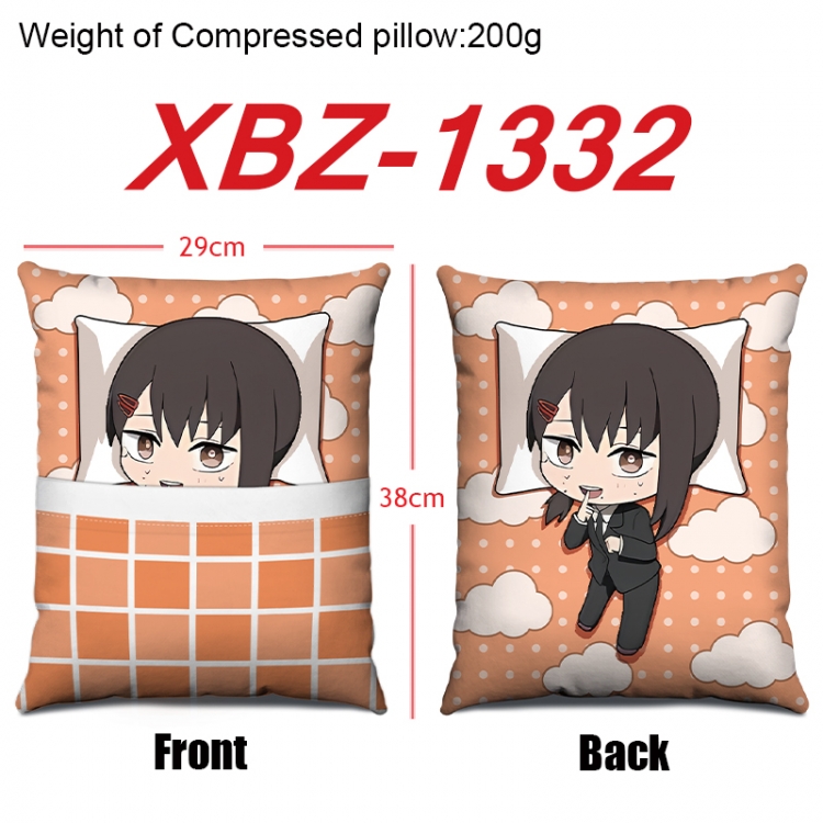 Chainsaw man Anime Square Crystal Velvet Pillow 29X38cm  XBZ-1332