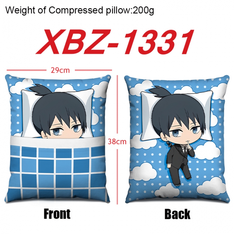 Chainsaw man Anime Square Crystal Velvet Pillow 29X38cm XBZ-1331