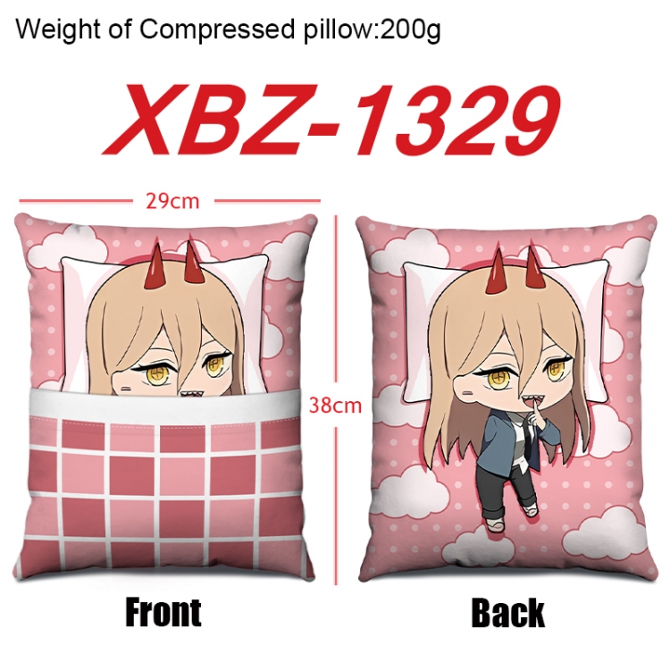 Chainsaw man Anime Square Crystal Velvet Pillow 29X38cm XBZ-1329