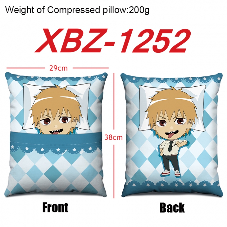 Chainsaw man Anime Square Crystal Velvet Pillow 29X38cm  XBZ-1252