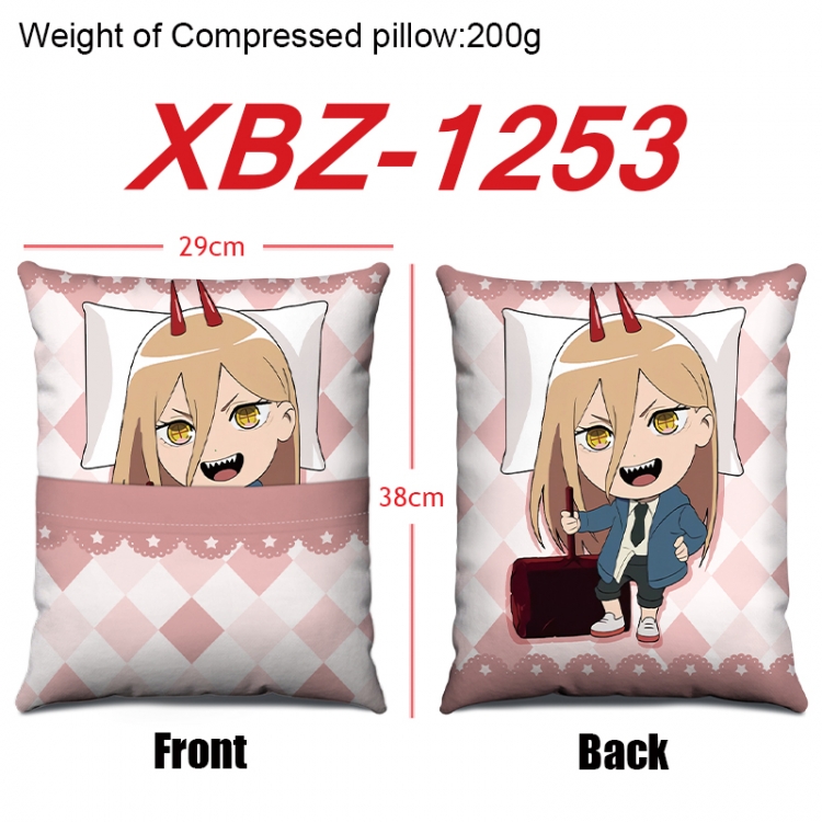 Chainsaw man Anime Square Crystal Velvet Pillow 29X38cm  XBZ-1253