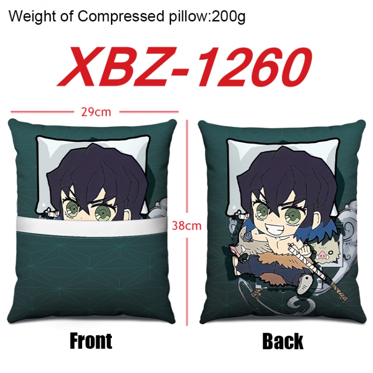 Demon Slayer Kimets Anime Square Crystal Velvet Pillow 29X38cm  XBZ-1260