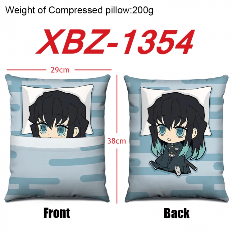 Demon Slayer Kimets Anime Square Crystal Velvet Pillow 29X38cm  XBZ-1354