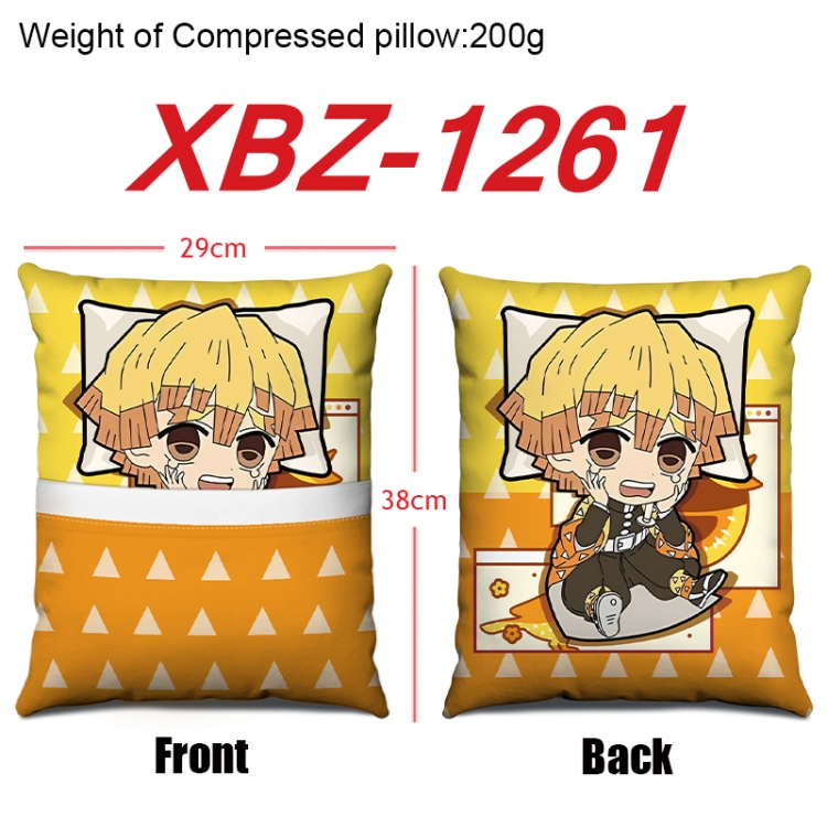 Demon Slayer Kimets Anime Square Crystal Velvet Pillow 29X38cm XBZ-1261