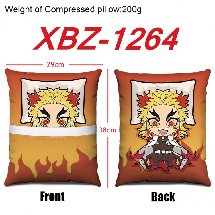 Demon Slayer Kimets Anime Square Crystal Velvet Pillow 29X38cm XBZ-1264