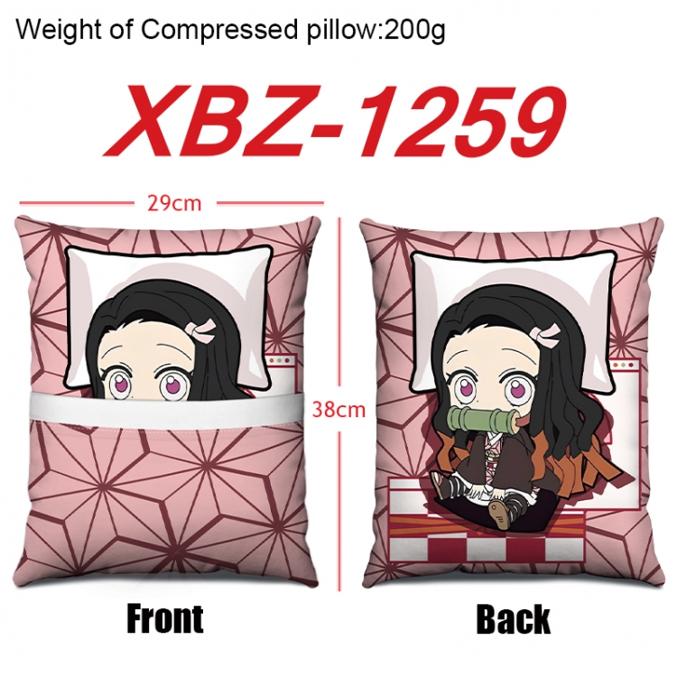 Demon Slayer Kimets Anime Square Crystal Velvet Pillow 29X38cm XBZ-1259