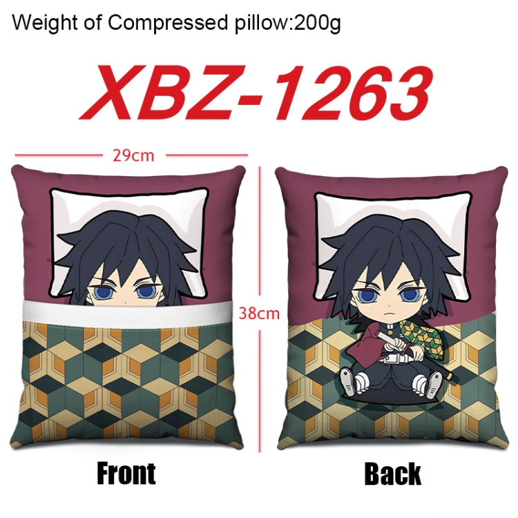 Demon Slayer Kimets Anime Square Crystal Velvet Pillow 29X38cm XBZ-1263