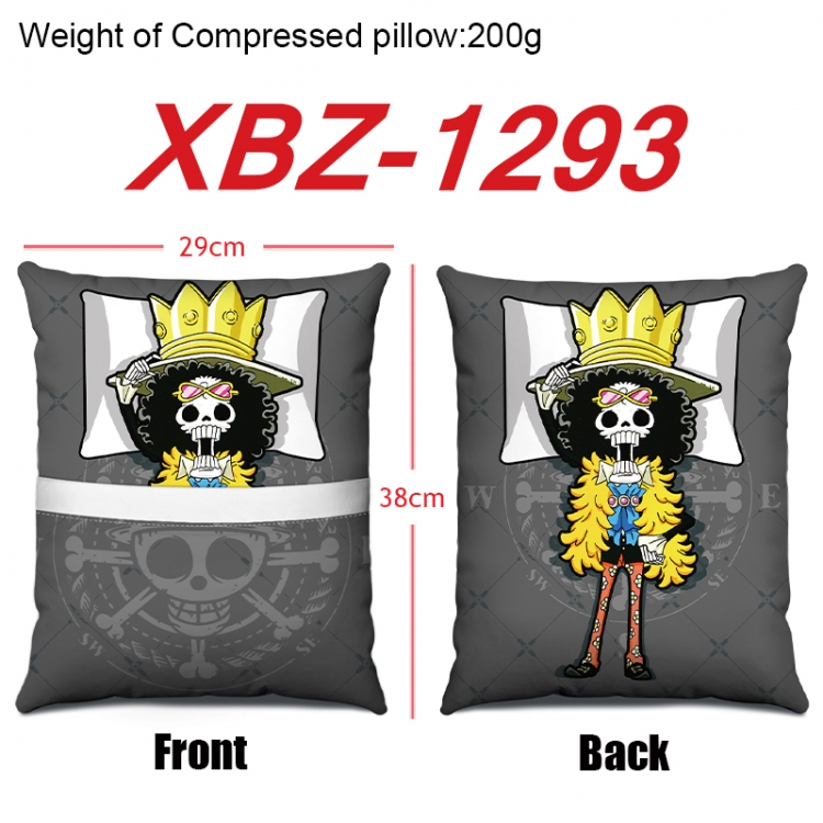 One Piece Anime Square Crystal Velvet Pillow 29X38cm  XBZ-1293