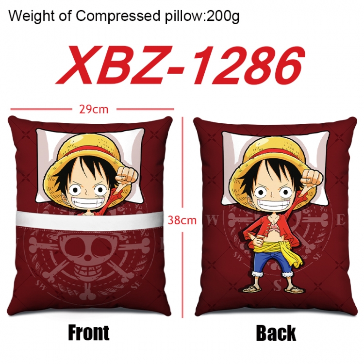 One Piece Anime Square Crystal Velvet Pillow 29X38cm XBZ-1286