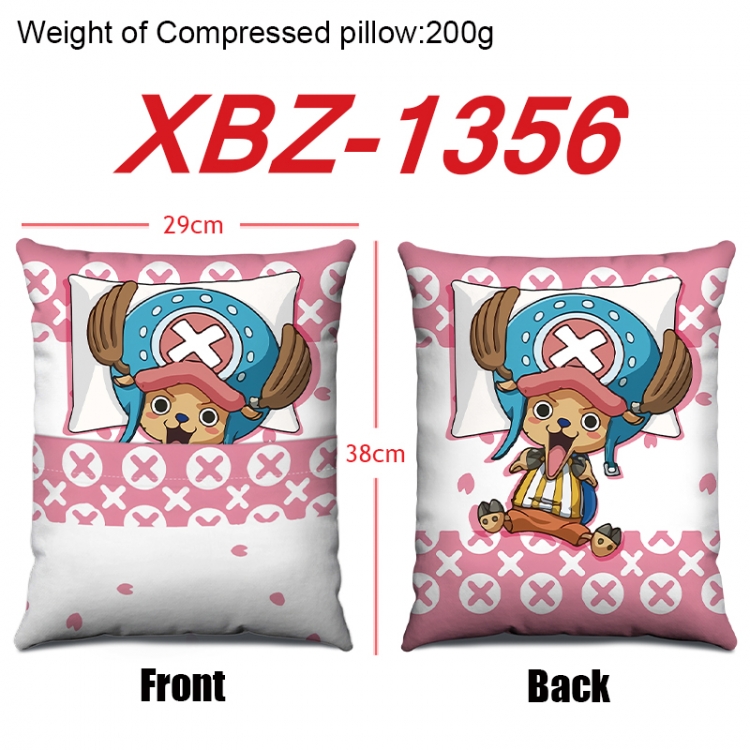 One Piece Anime Square Crystal Velvet Pillow 29X38cm XBZ-1356