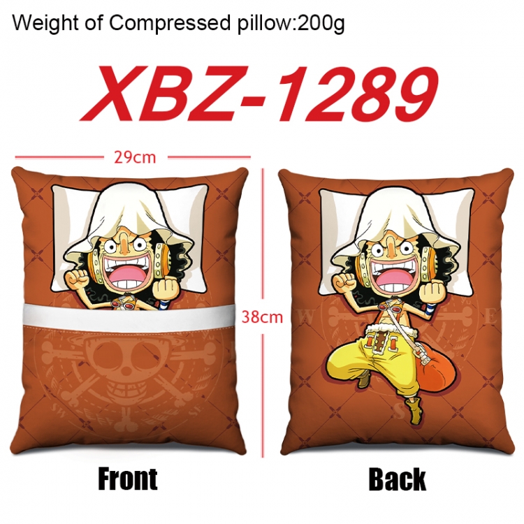 One Piece Anime Square Crystal Velvet Pillow 29X38cm XBZ-1289