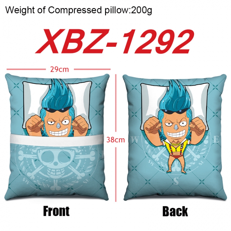 One Piece Anime Square Crystal Velvet Pillow 29X38cm XBZ-1292