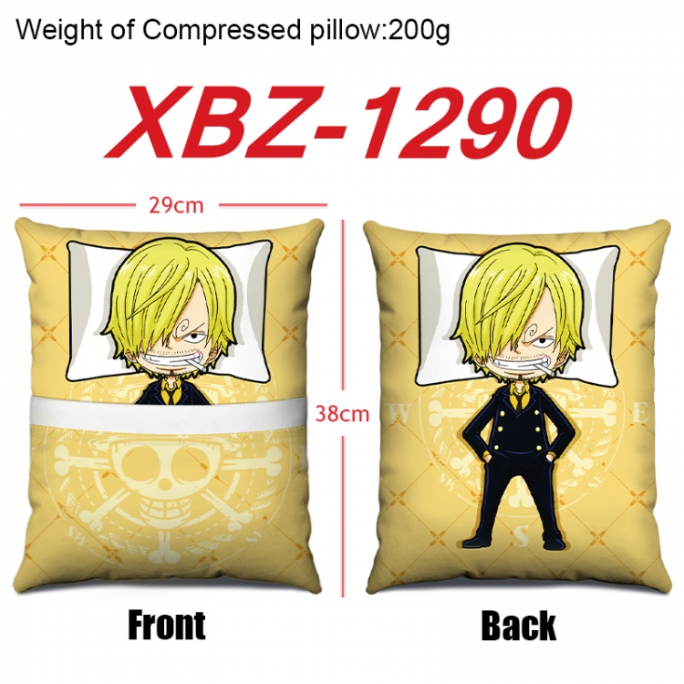 One Piece Anime Square Crystal Velvet Pillow 29X38cm  XBZ-1290