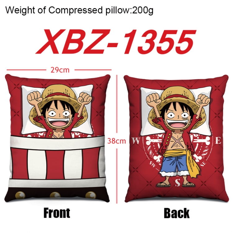 One Piece Anime Square Crystal Velvet Pillow 29X38cm  XBZ-1355