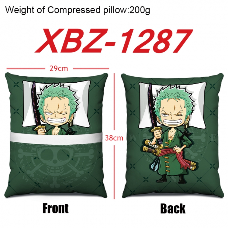 One Piece Anime Square Crystal Velvet Pillow 29X38cm XBZ-1287