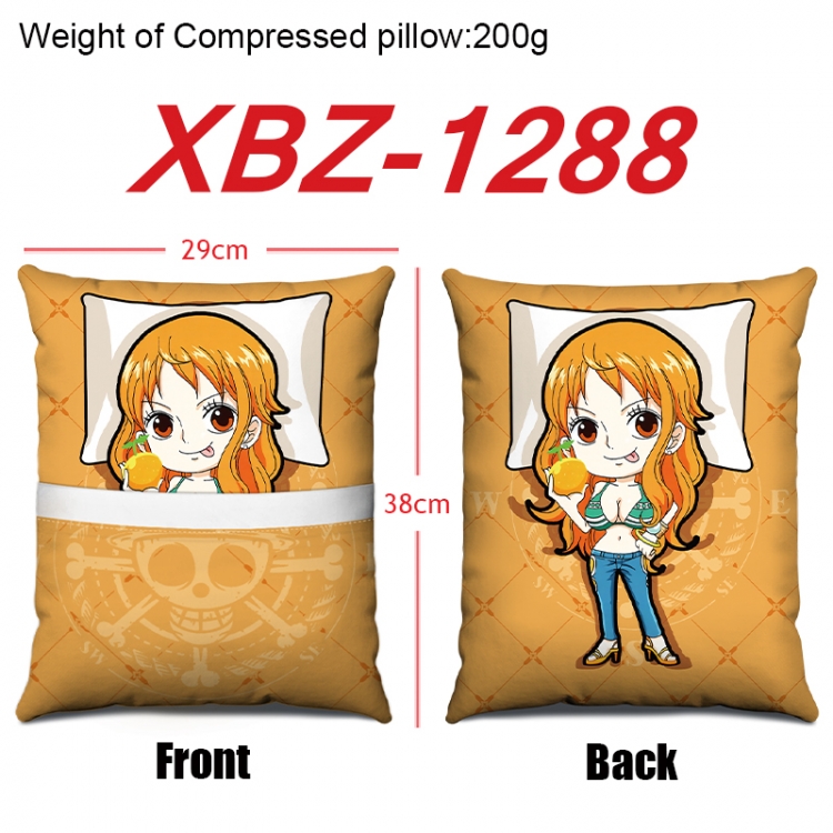 One Piece Anime Square Crystal Velvet Pillow 29X38cm  XBZ-1288