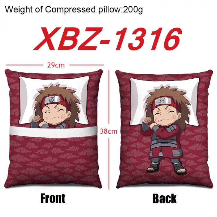 Naruto Anime Square Crystal Velvet Pillow 29X38cm XBZ-1316