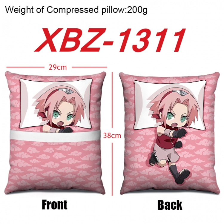 Naruto Anime Square Crystal Velvet Pillow 29X38cm XBZ-1311