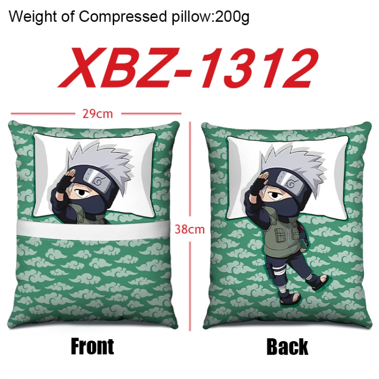 Naruto Anime Square Crystal Velvet Pillow 29X38cm XBZ-1312