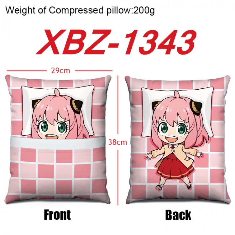 SPY×FAMILY Anime Square Crystal Velvet Pillow 29X38cm  XBZ-1343