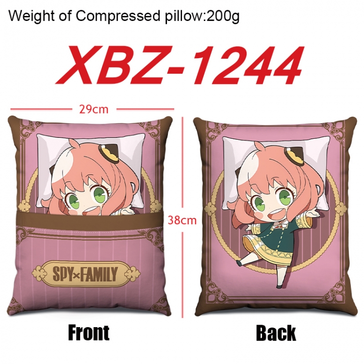 SPY×FAMILY Anime Square Crystal Velvet Pillow 29X38cm  XBZ-1244