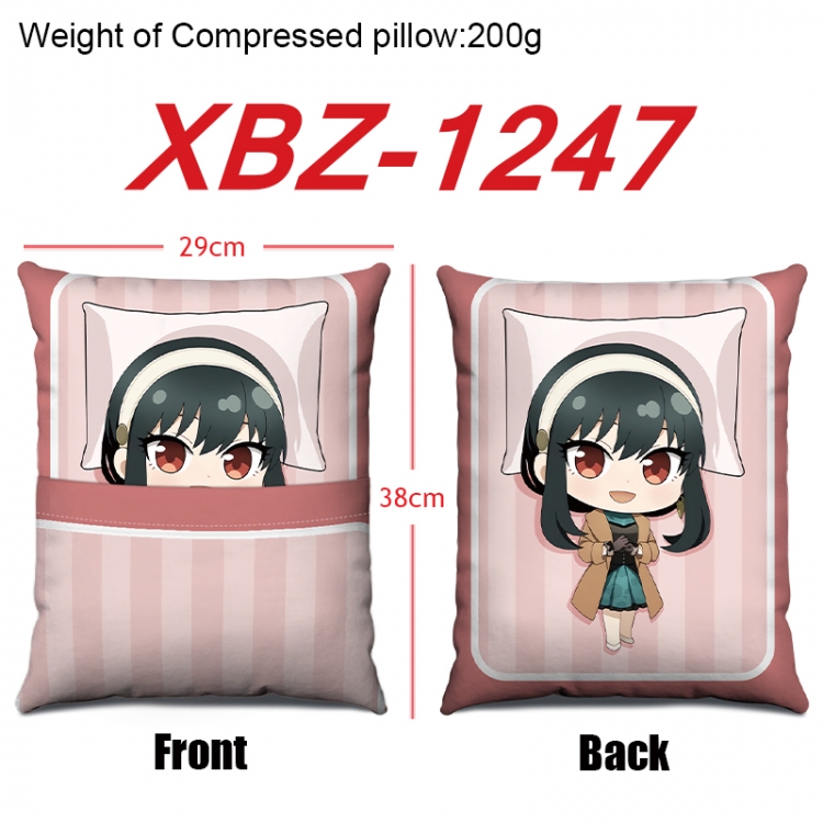 SPY×FAMILY Anime Square Crystal Velvet Pillow 29X38cm XBZ-1247