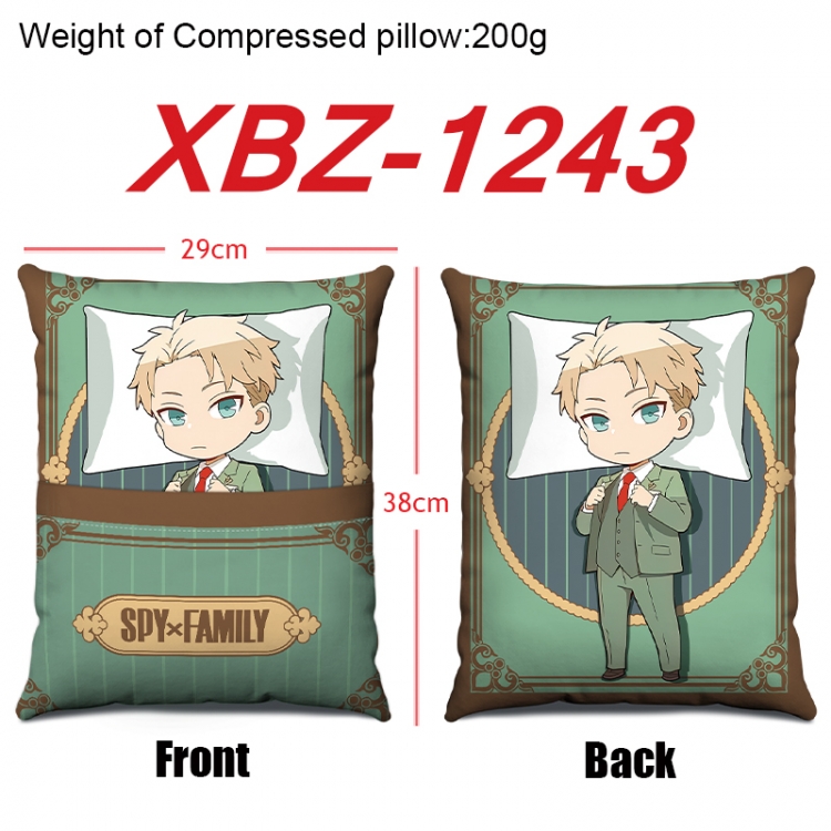 SPY×FAMILY Anime Square Crystal Velvet Pillow 29X38cm XBZ-1243