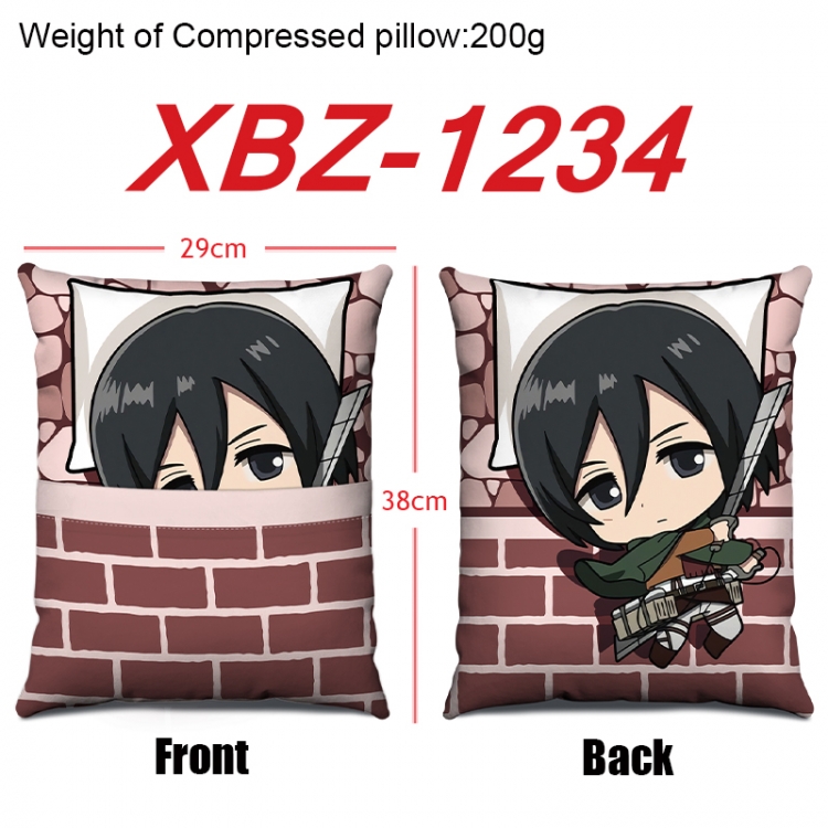 Shingeki no Kyojin Anime Square Crystal Velvet Pillow 29X38cm XBZ-1234