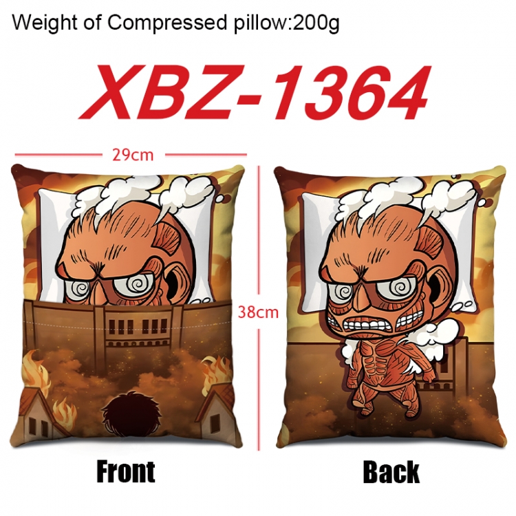 Shingeki no Kyojin Anime Square Crystal Velvet Pillow 29X38cm  XBZ-1364