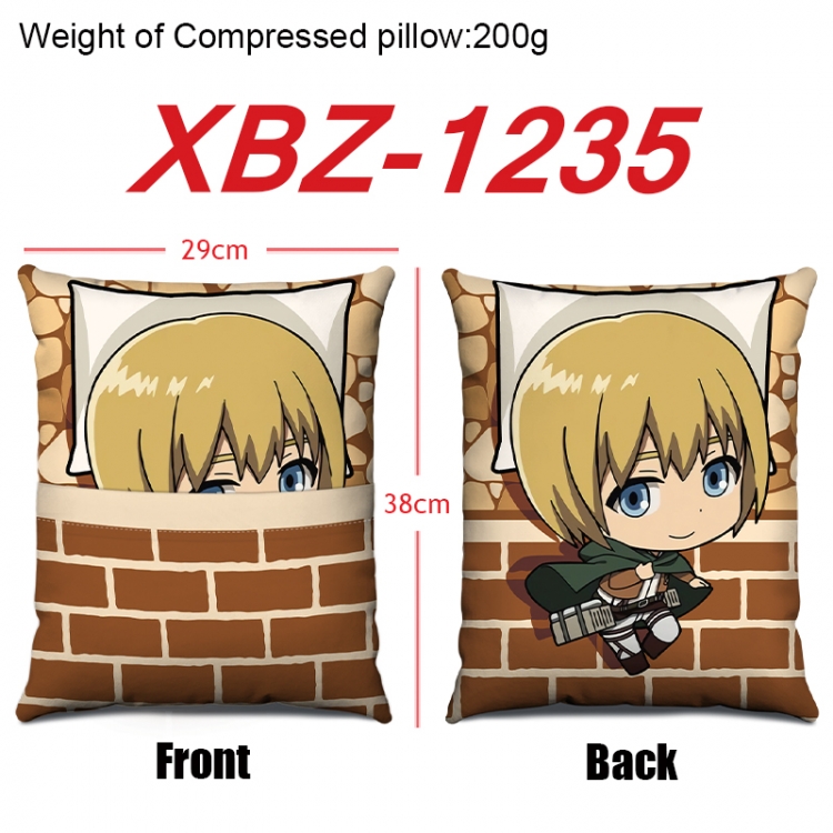 Shingeki no Kyojin Anime Square Crystal Velvet Pillow 29X38cm XBZ-1235