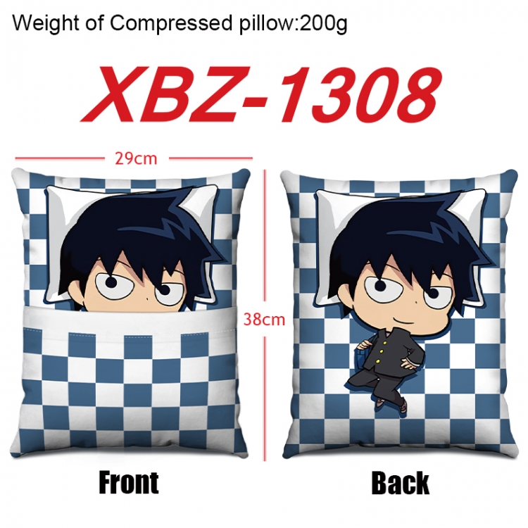 Mob Psycho 100 Anime Square Crystal Velvet Pillow 29X38cm XBZ-1308