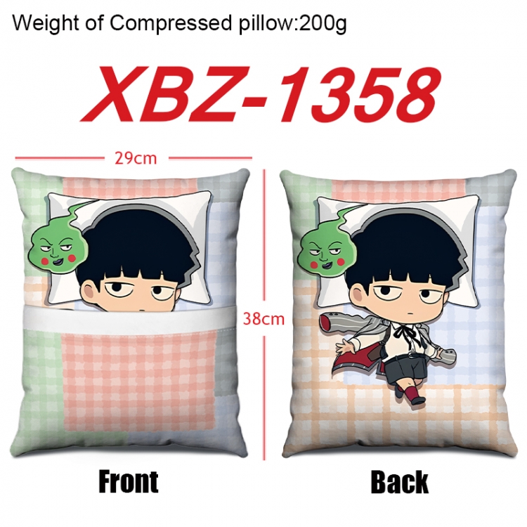 Mob Psycho 100 Anime Square Crystal Velvet Pillow 29X38cm  XBZ-1358