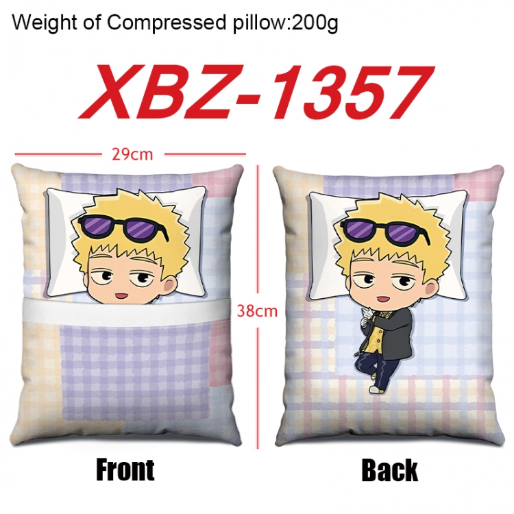 Mob Psycho 100 Anime Square Crystal Velvet Pillow 29X38cm XBZ-1357