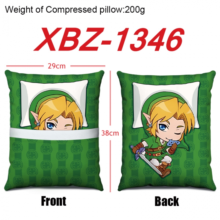 The Legend of Zelda Anime Square Crystal Velvet Pillow 29X38cm  XBZ-1346