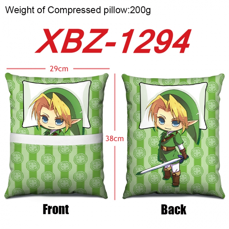 The Legend of Zelda Anime Square Crystal Velvet Pillow 29X38cm  XBZ-1294